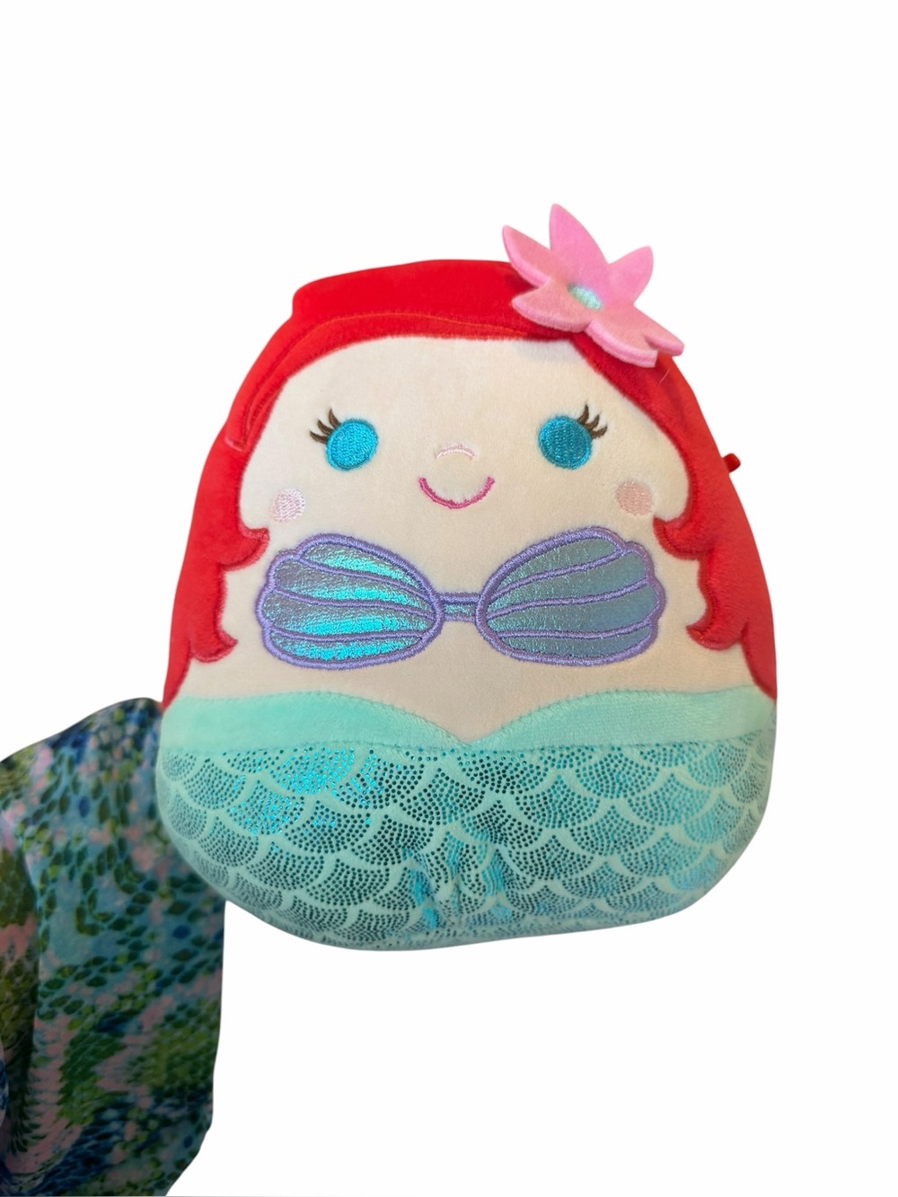 Princess Ariel squishmellow Mermaid Toy Cushion - Red Hair, Aqua Tail